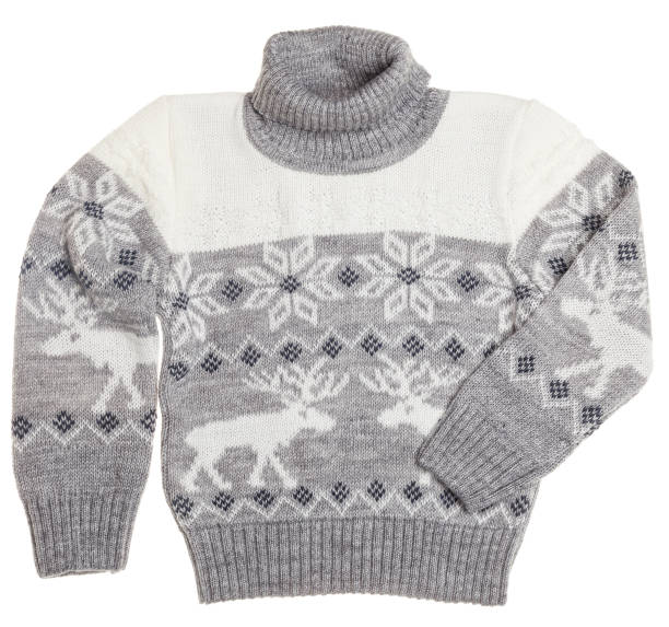 istock Kids warm Christmas turtleneck sweater on white background 1443803325