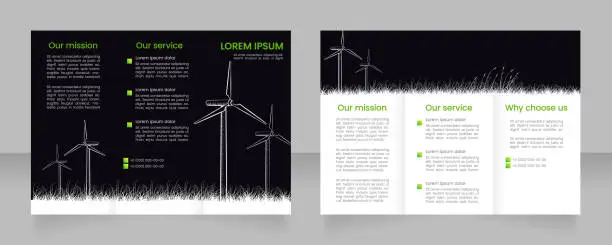 Vector illustration of Alternative energy sources trifold brochure template design