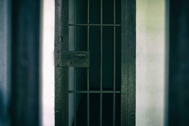 istock Close up Ancient Jail Door Background. 1443804458