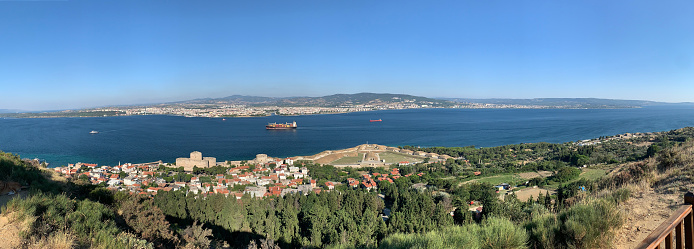 Panoramic Aerial view of Kilitbahir and Çanakkale