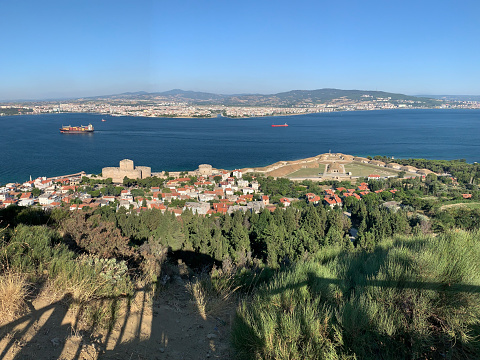Aerial view of Kilitbahir and Çanakkale