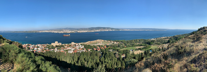 Panoramic Aerial view of Kilitbahir and Çanakkale
