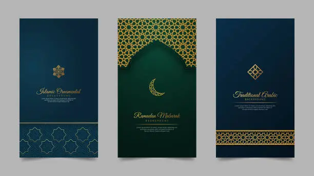 Vector illustration of Ramadan Kareem Islamic Realistic Social Media Stories Collection Template