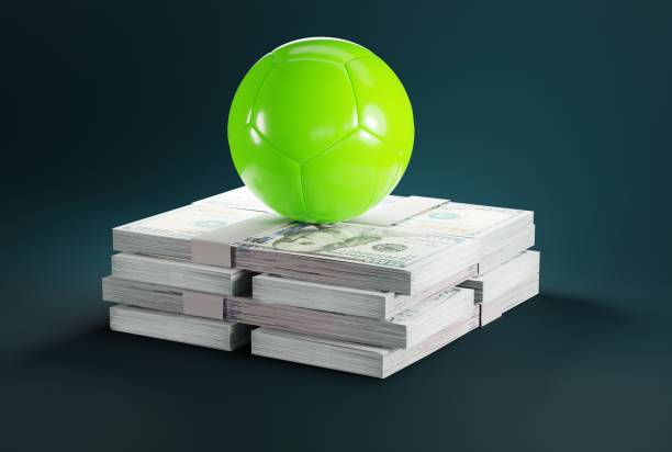 istock Ball on a pile of banknotes. 1443813065