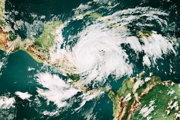 istock Hurricane Eta 2022 Cloud Map Central America 3D Render Color 1443813790