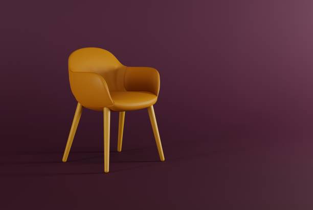 istock Classic style chair on a dark red pastel background. 1443813808