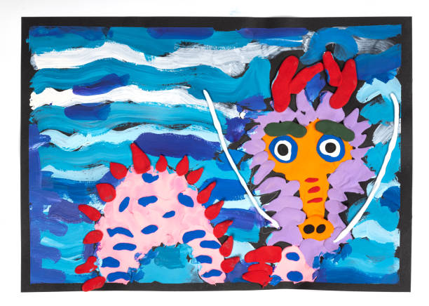 istock Child's Clay Handicraft - Chinese Dragon 1443814856
