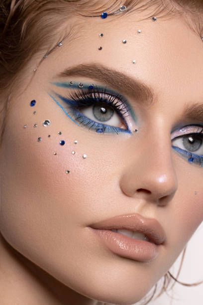 istock Beautiful woman with bright make-up 1443815368