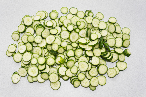 a lot of sliced cucumbers
