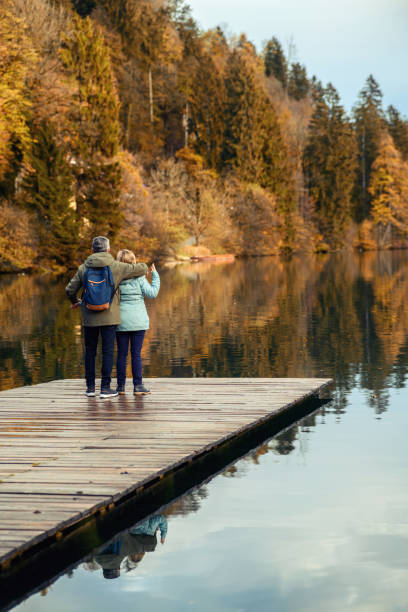 istock Mature couple enjoying on Lake Bled 1443817262
