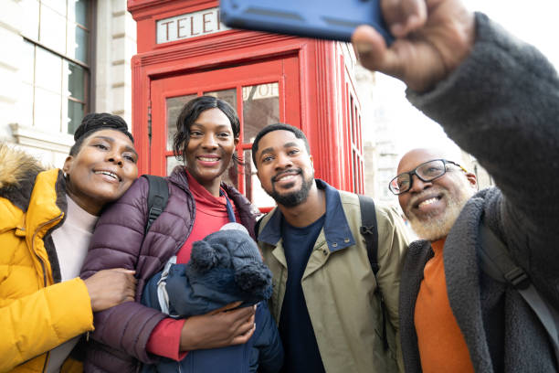 istock Multi-generation vacationers taking selfie in London 1443818710
