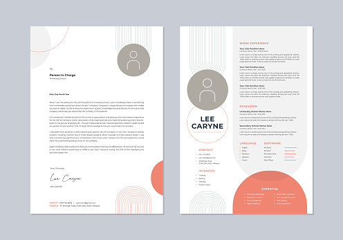 Cv templates. Modern clean resume, cover letter for job application.