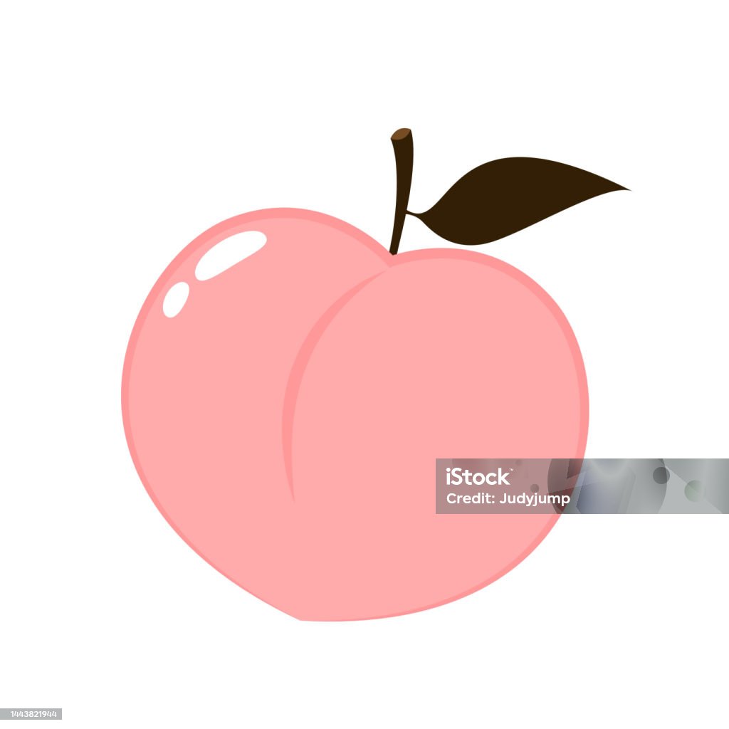 Vectơ Hoạt Hình Đào Vẽ Nguệch Ngoạc Quả Đào Với Biểu Tượng Lá Quả ...