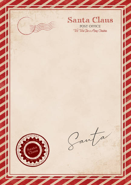 stockillustraties, clipart, cartoons en iconen met personalised official letter from santa claus - kerstman