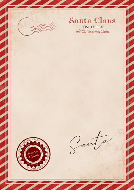 ilustrações de stock, clip art, desenhos animados e ícones de personalised official letter from santa claus - papai noel