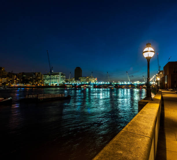 istock Blackfriars Bridge and London cityscape at night 1443823187