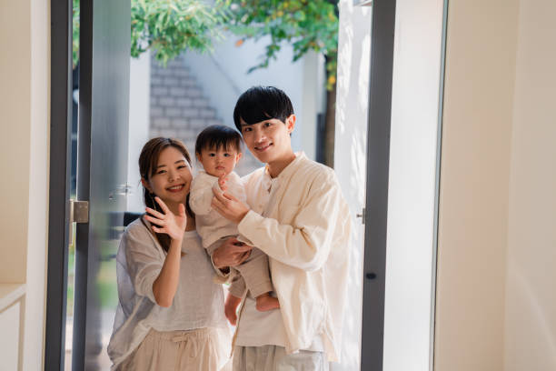 istock Young family going out with their baby 1443827845