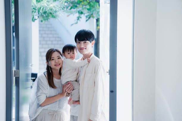 istock Young family going out with their baby 1443827863