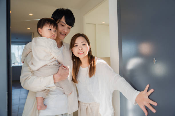 istock Young family going out with their baby 1443828024