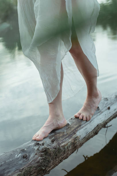 istock Close up walk on log concept photo 1443830847