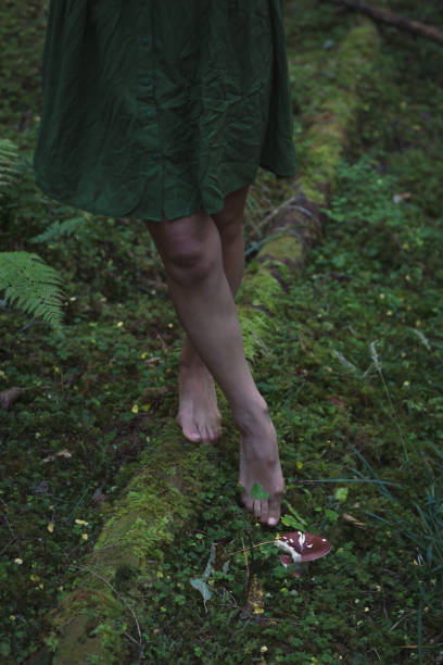 istock Close up lady posing in forest concept photo 1443830931