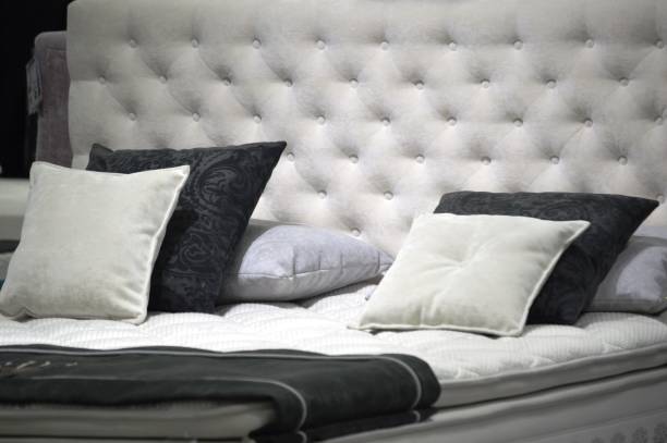 istock bed in the bedroom 1443831115