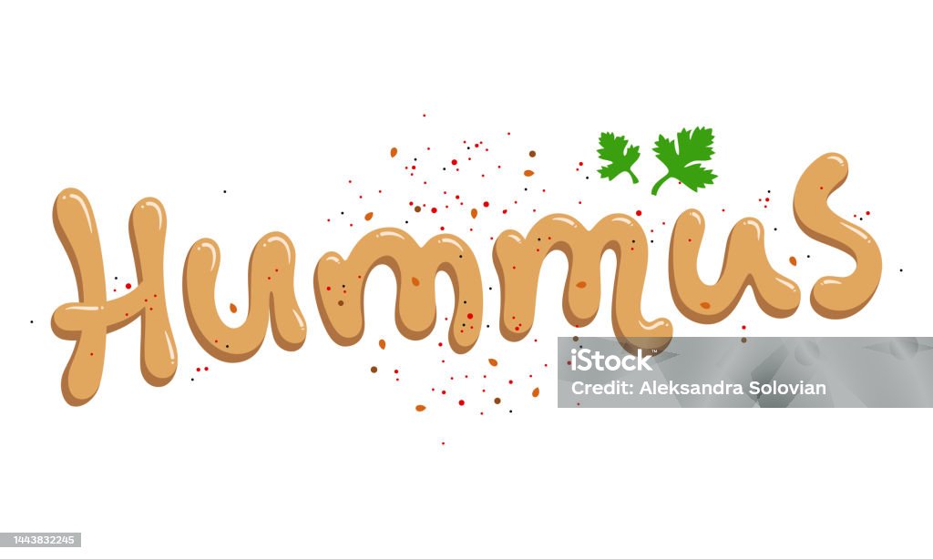 Humss Fonts Hummus Vector Lettering Text Modern Typography With Shiny Letters ...