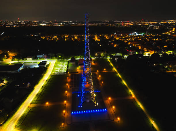 istock Radio station in Gliwice on night. 1443832350