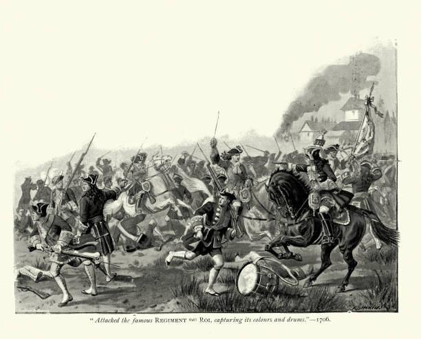 istock Second Dragoons, Royal Scots Greys, battle of  Ramillies, May 1706, the regiment captured the colours of the elite Régiment du Roi, British military history 1443832453