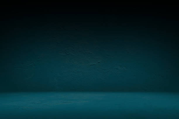 istock Dark Concrete Room Background in Turquoise Tone. 1443836554