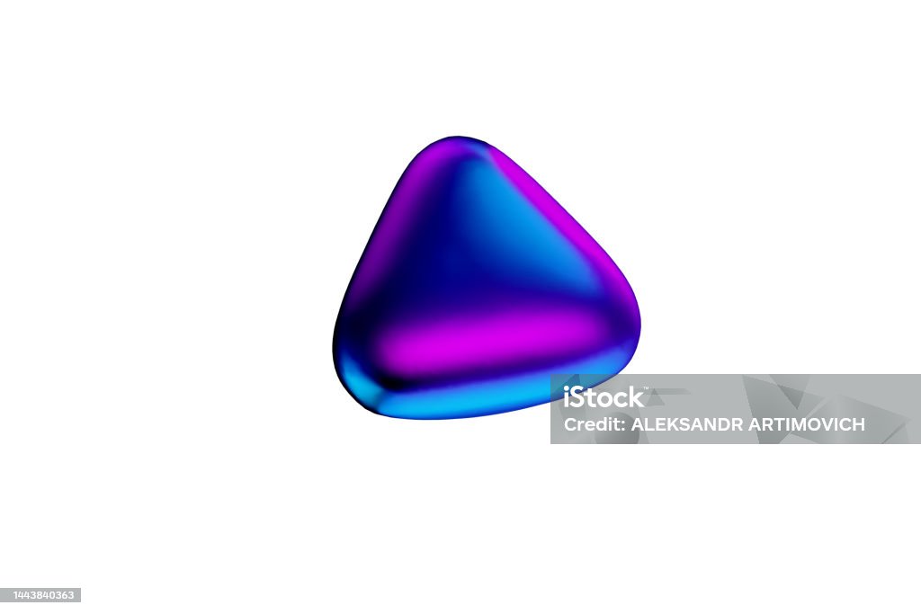 Triangular Abstract Shape In Gradient Colors 3d Render Stock Photo ...