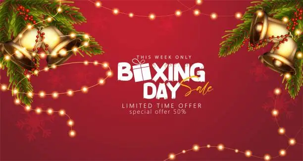 Vector illustration of Boxing day, Box