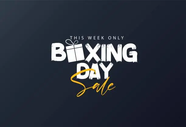 Vector illustration of Boxing day, Box