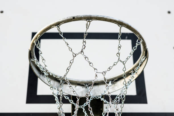 istock Basketball hoop with metal chain 1443841850