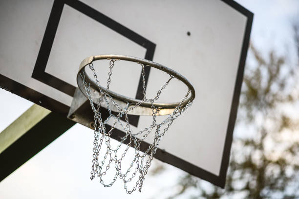 Basketball hoop with metal chain