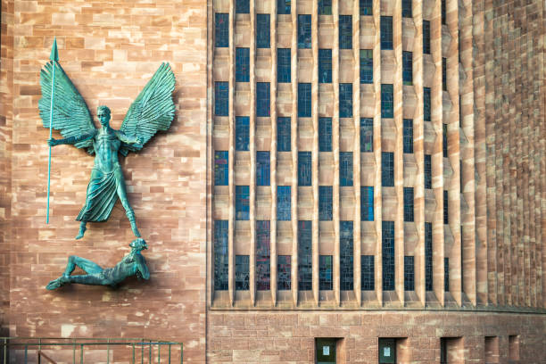 Coventry's medieval cathedral ruins in England UK.