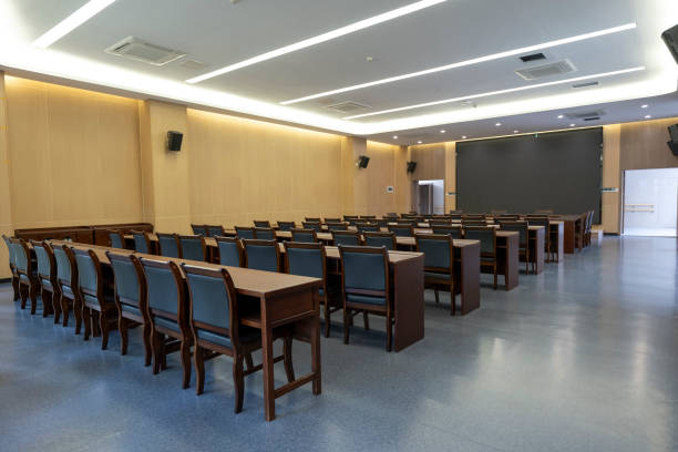 Free Stock Photo of Empty seats in a dimly lit conference hall ...