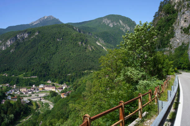 istock Mountain landscape at Pieve di Cadore, on the cycleway 1443844107