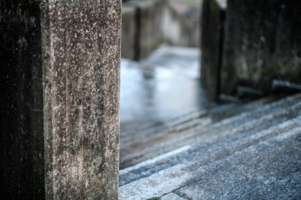 Concrete and stone urban staircase architecture
