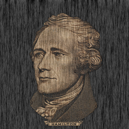 Portrait of U.S. president Alexander Hamilton.