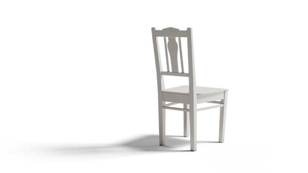 istock White wooden chair isolated over white, with clipping path 1443848500