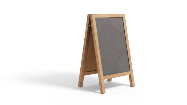 istock Sidewalk Chalkboard isolated on white background. Clipping path included. 1443848514