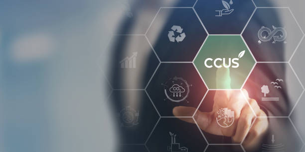 istock Carbon Capture, Utilization and Storage (CCUS) concept. Technology of CO2 capturing and store it underground or use it in other industrial production processes. Net zero target, limit global warming. 1443848579