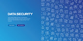 istock DATA SECURITY Web Banner with Linear Icons, Trendy Linear Style Vector 1443849061