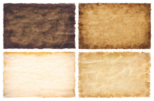 istock collection set old parchment paper sheet vintage aged or texture isolated on white background 1443850839