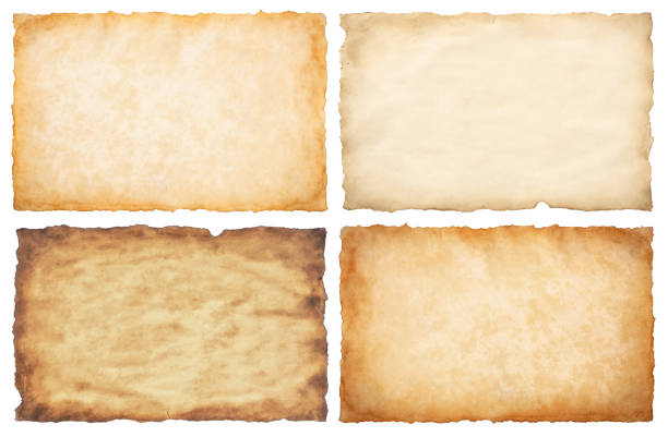 istock collection set old parchment paper sheet vintage aged or texture isolated on white background 1443850873