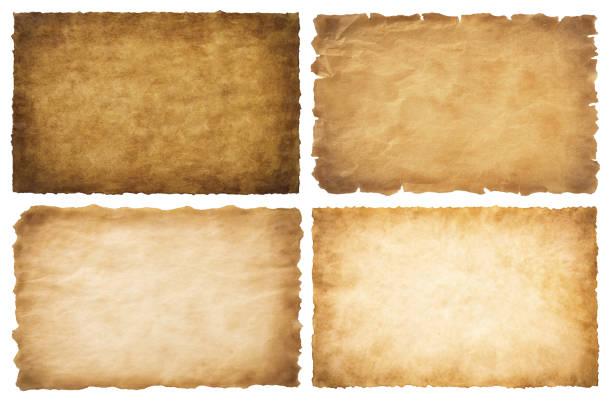 istock collection set old parchment paper sheet vintage aged or texture isolated on white background 1443850923