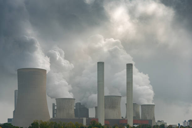 istock Coal power plant and environmental pollution 1443851186