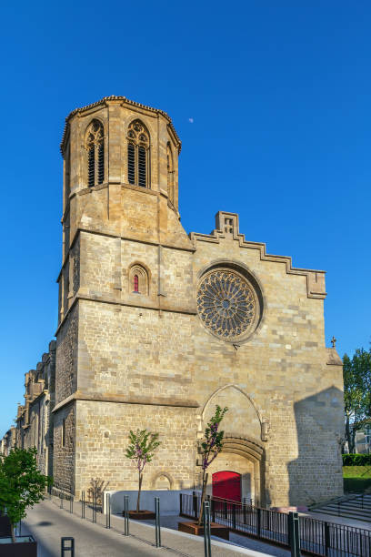 Carcassonne Cathedral, France stock photo
