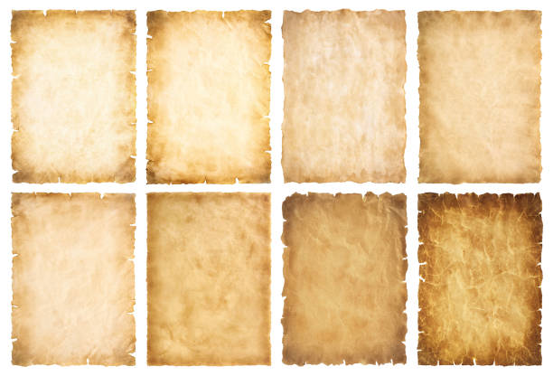 istock collection set old parchment paper sheet vintage aged or texture isolated on white background 1443853573